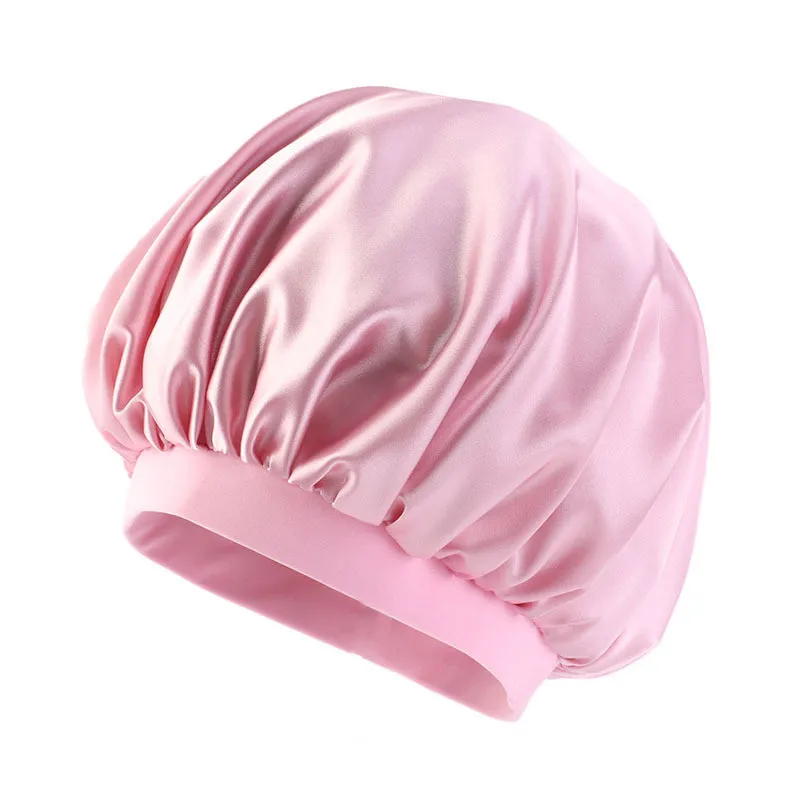 Hela 10st Women Men Satin Night Sleep Cap Hair Hat Hatt Silk Head Cover Wide Elastic Band One Size2370
