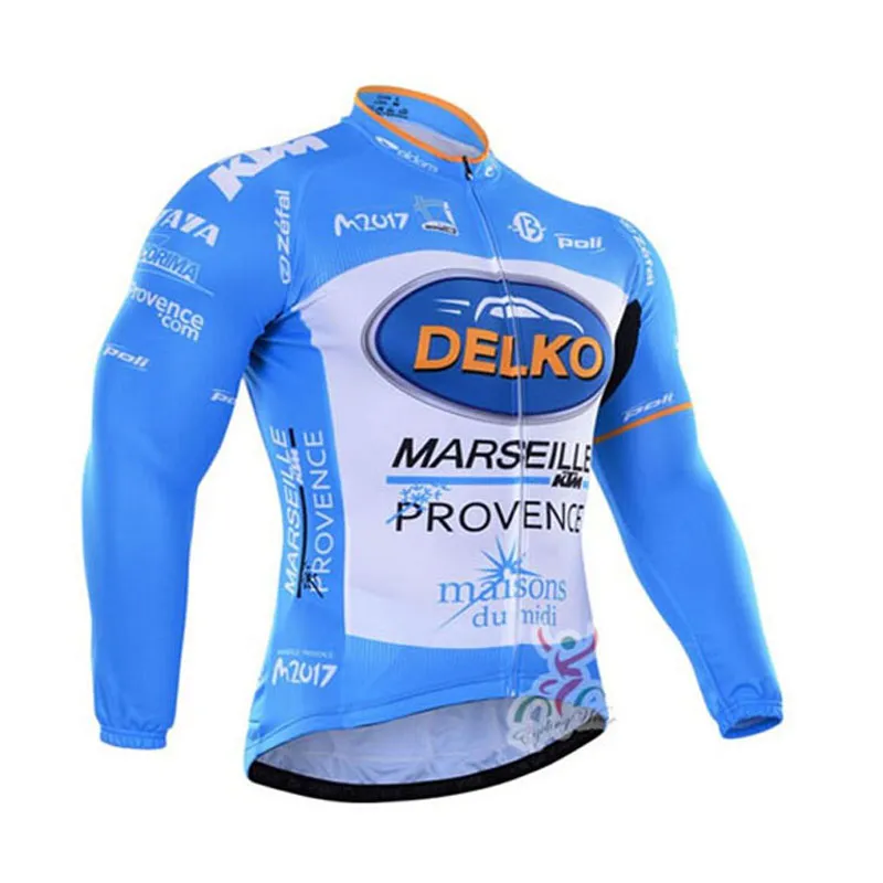 델코 팀 사이클링 긴 슬리브 저지 바이브 바지 세트 2019 남자 MTB 자전거 통기성 경주 자전거 의류 U40344245E