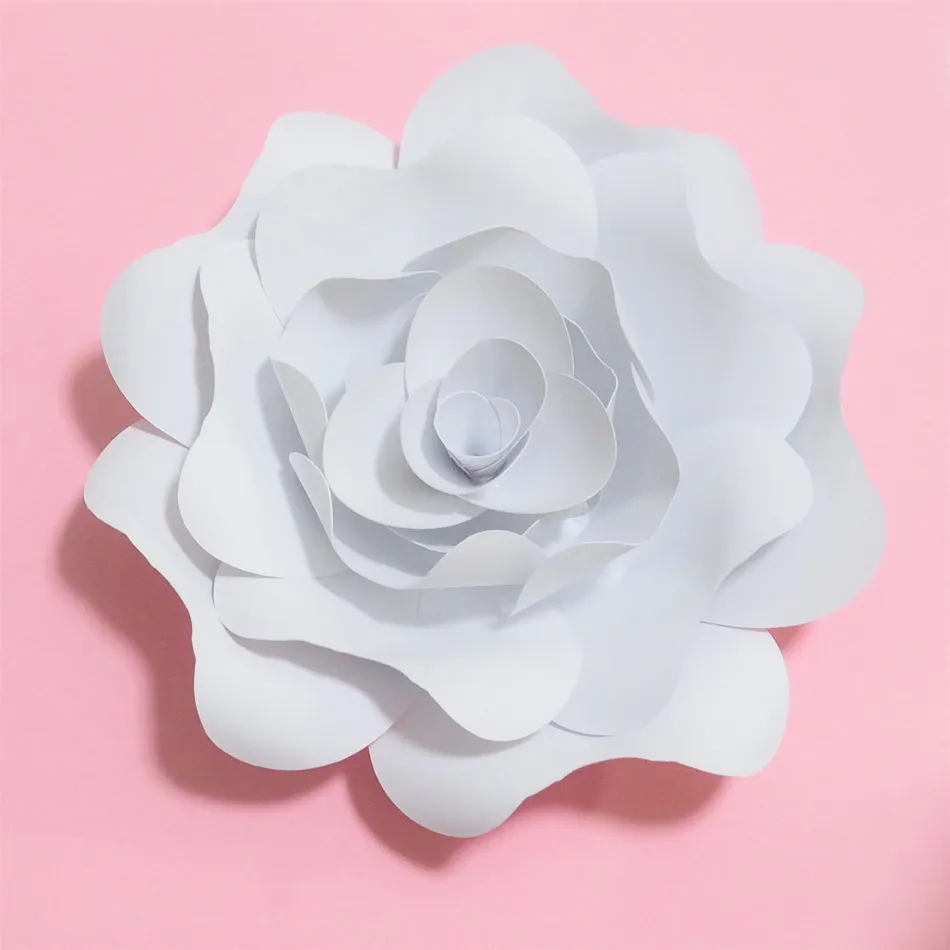 DIY artificiell stor papper rose blommor bakgrund 15-50cm fulla kit för bröllop händelse baby plantskola dekor med video tutorials