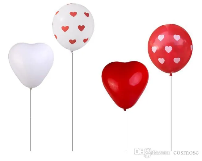 Ballons en latex coeur d'amour ballon imprimé coeur rouge blanc ballon d'hélium de mariage ballons gonflables de fête d'anniversaire de Saint Valentin301R