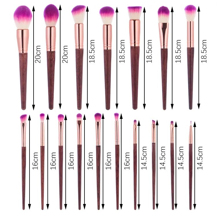 Professional Makeup Brushes Foundation Blending Blush Concealer Eye Shadow Brush Set Synthetic Fiber Wooden Handle Makeup Tools