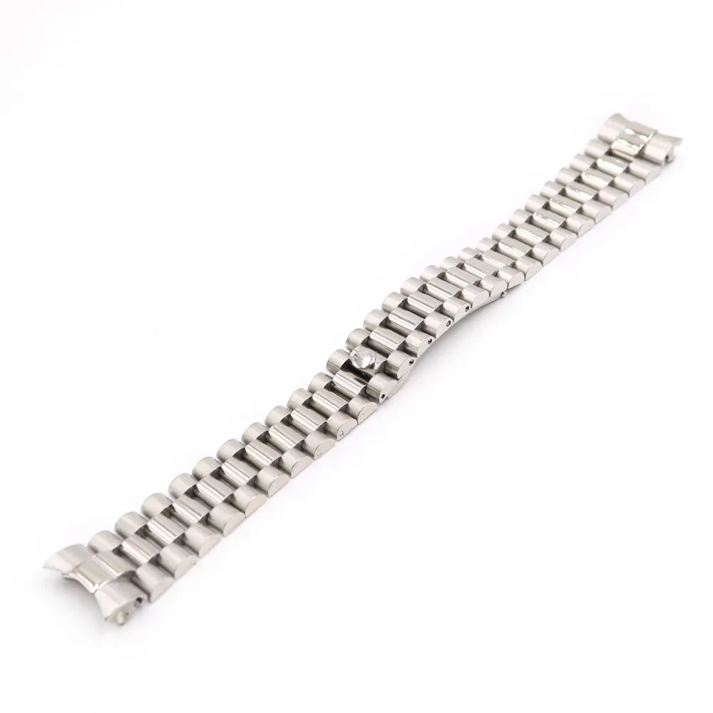 CARLYWET 316L Wrist Watch Band Bracelet Strap For President Stainless Steel Solid Curved End Screw Links Replacement185q