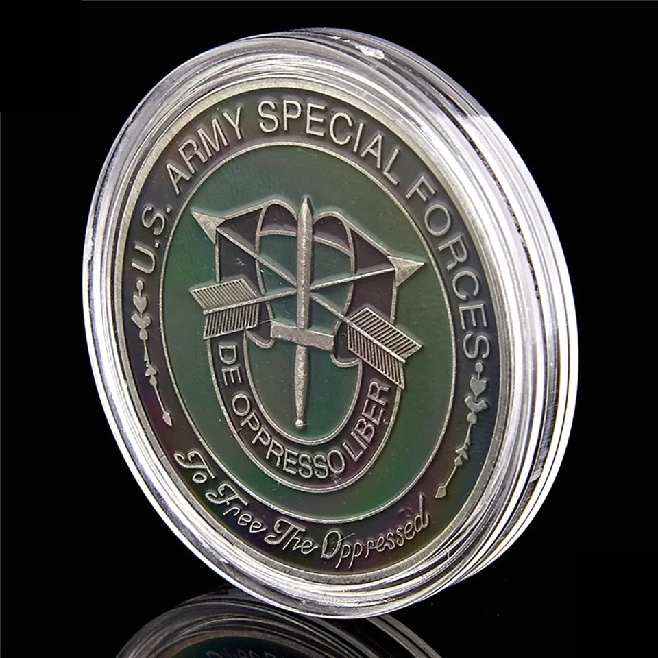 미국 미국 육군 공예 특수 부대 니스 녹색 군사 베레트 금속 챌린지 동전 수집품 8002151