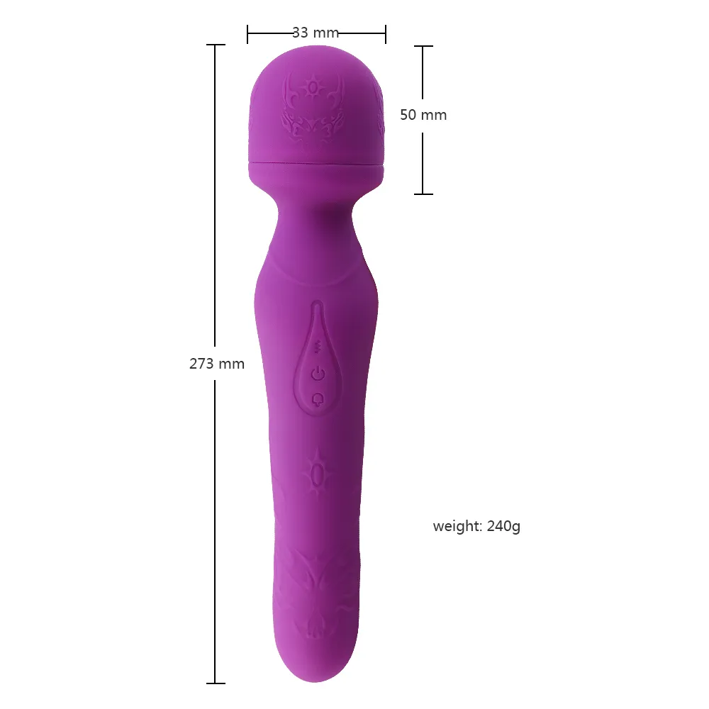 Heating Dildo Vibrator Massager Dual Motor Sex Toys For Women Av Magic Wand G Spot Clitoris Stimulator Adult Toys Waterproof Y19061202
