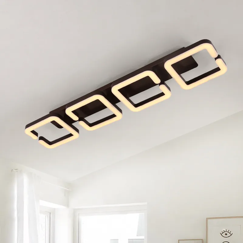 Современная светодиодная люстра, потолочный светильник для гостиной, спальни, Lamparas Techo, светильник AC220V, кофейного цвета Finished258u