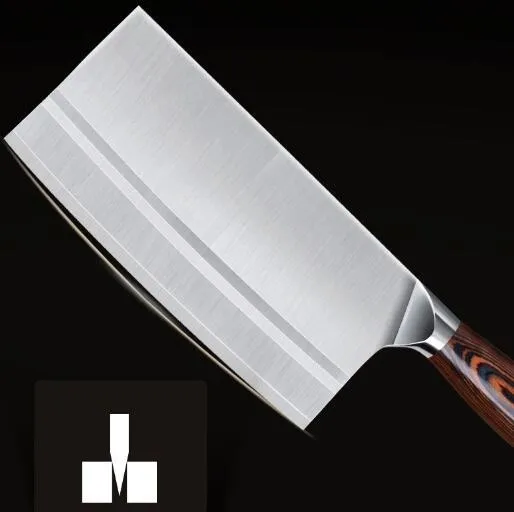 8inch Stainless Steel Meat Cleaver Chinese Chef LNIFE Butcher Chopper Vegetable Cutter Kitchen LNIFE with Color Wood Handle264G