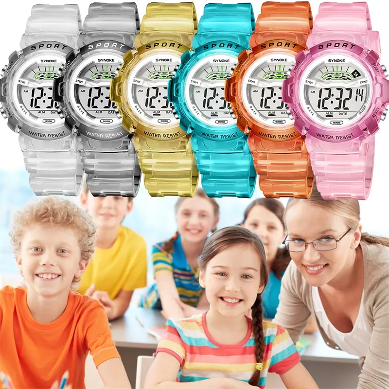 PANARS Детские часы для мальчиков и девочек, водонепроницаемые спортивные светодиодные цифровые наручные часы, красочные модные спортивные часы для детей246l