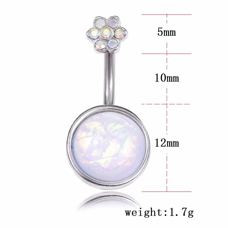 Sexy Pierre Ronde Wasit Danse Du Ventre Cristal Bijoux De Corps En Acier Inoxydable Strass Nombril Cloche Bouton Piercing Dangle Anneaux pour Les Femmes