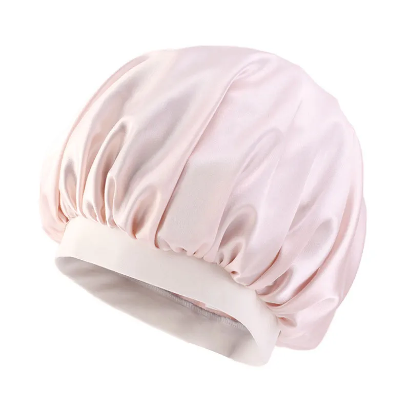 Cała llot kobiety Satin nocna czapka snu włosy maska ​​czapka jedwabna okładka głowa szeroka elastyczna opaska jedna rozmiar3525302