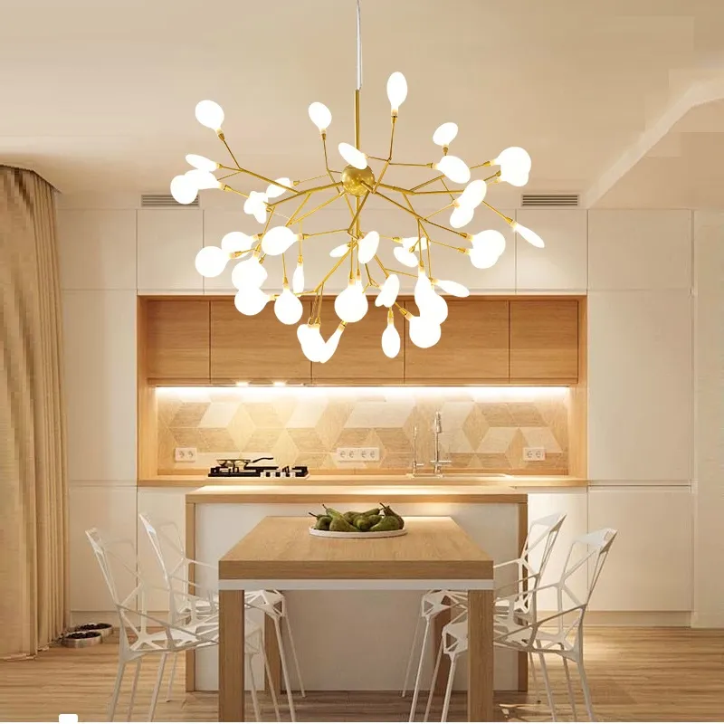 LED moderne luciole lustre lumière élégant branche d'arbre lustre lampe décorative plafond lustres suspendus Led Lighting292k