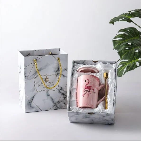 Kaffekopp marmor mugg kreativ nordisk keramisk kopp bröllop kopp 301-400 ml flamingo bröllop gåva stärka porslin 2019 new259m