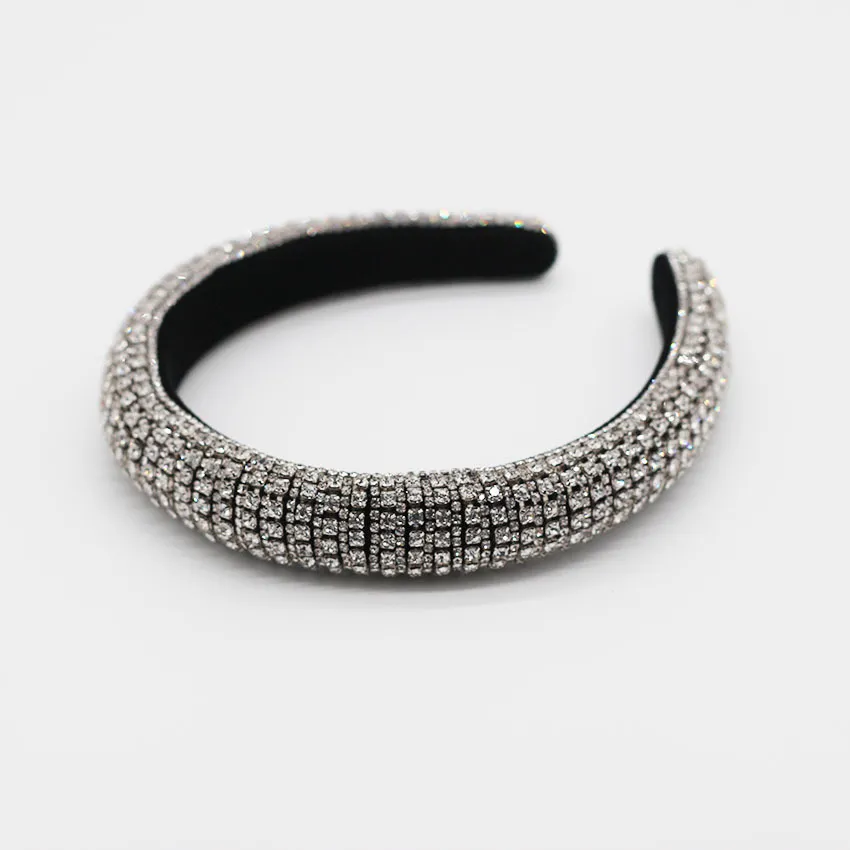 Bandas de cabeceira de strass de cristal de cristal barroco para mulheres Lady Lady Luxury Shiny Bolded Diamond Band Bows Hair Hoop Jóias AC2943869