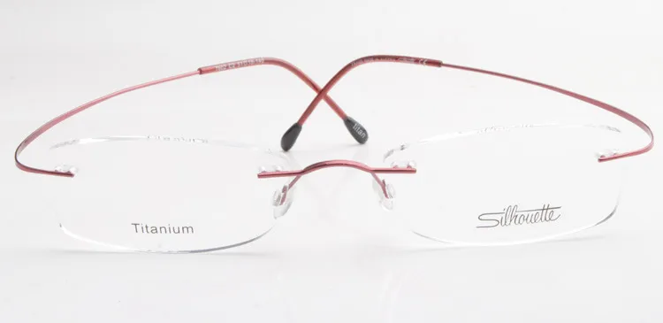 Lyxmärke silhuett titan rimless optiska glasögon ramar ingen skruvrecept glasögon med bax 294e