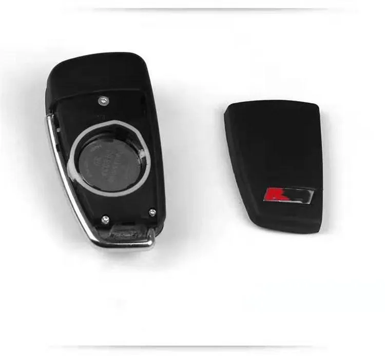 BUDI A3 S3 Q3 A6 L TT Q7 R8 3 버튼 자동차 키 수정 키 쉘 슬리브 296V에 대한 S3 RS 로고 키 케이스 뒷면 커버
