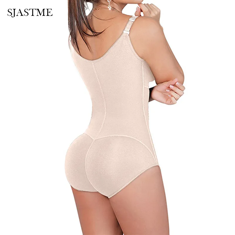 Neue Damen Plus Size Bodysuit Wear Abnehmen Bauchkontrolle Ganzkörperformer Panty Style Clip Reißverschluss mit BH Taillengürtel Fajas Y297Z