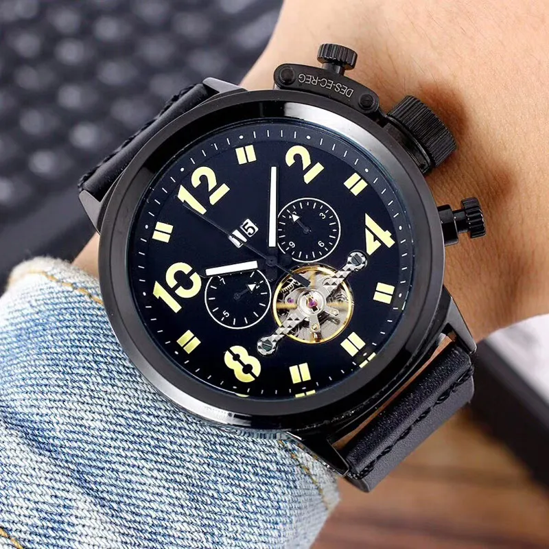 Top Brand Business Mens Watches Mechanical Automatic Movement Strap 48mm Big Dial Fashion Watch For Men Christmas 314R