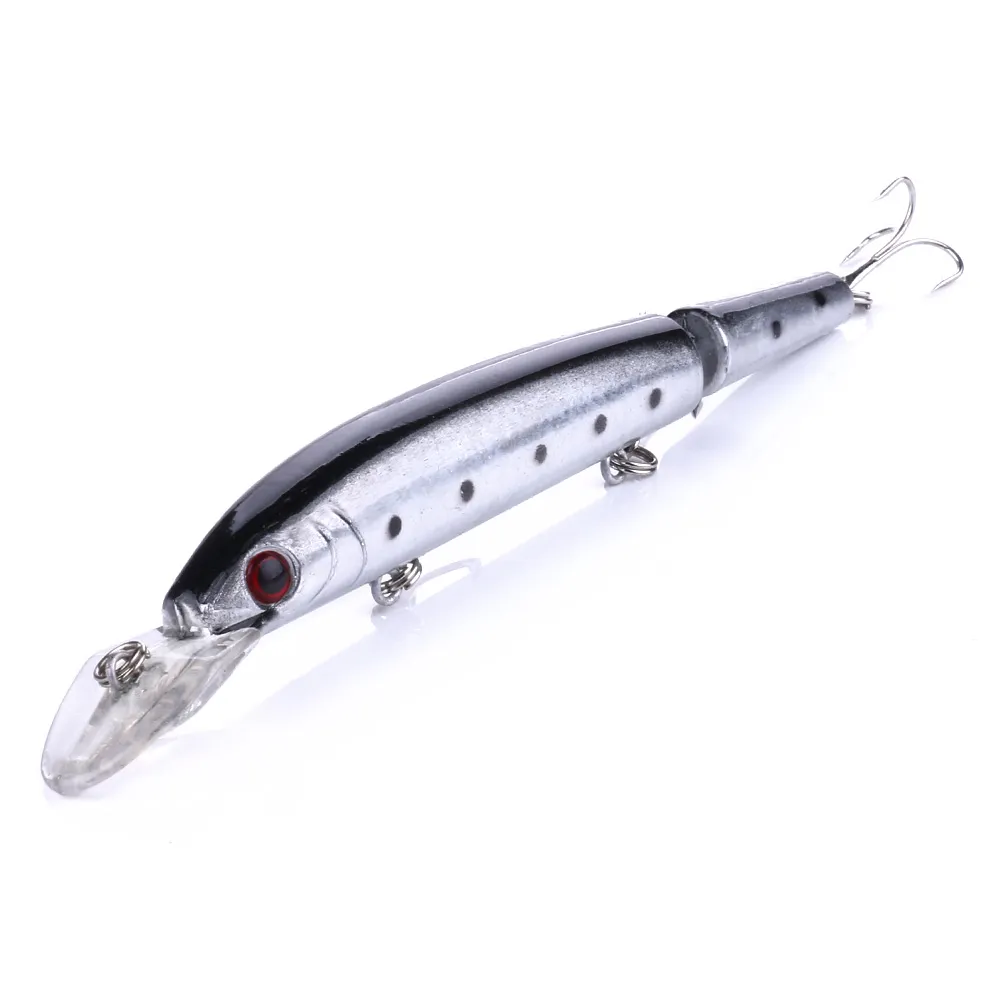 HENGJIA 145 MM articulado minnow iscas de pesca dura 14 5 CM 15G Mar Fada isca De Pesca Três Articuladas Minnow Pesca baiit245t