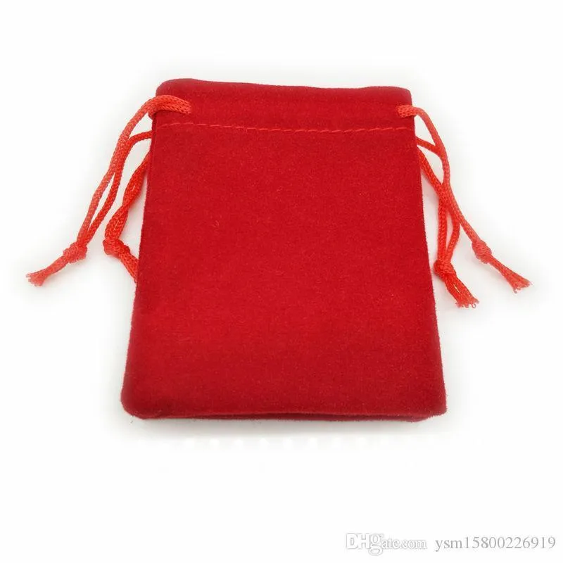 5x7 см Бархатная сумка на шнурке Сумка для ювелирных изделий Рождественские свадебные подарочные пакеты Черный, красный, розовый, синий, 10 цветов GB1459342Q