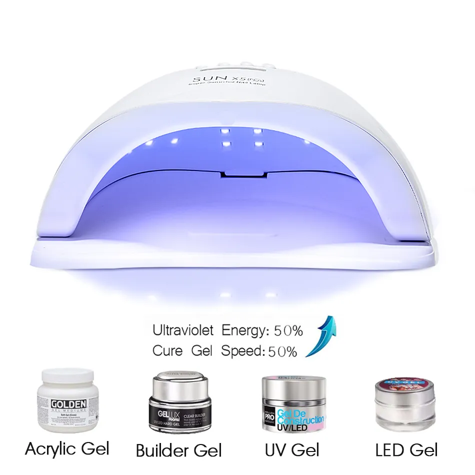 Sun X5 Plus 80W 자동 센서 UV LED 램프 Sun Light Nail 건조기 매니큐어 LCD 타이머 설정 10306099S 경화 도구 J2244762