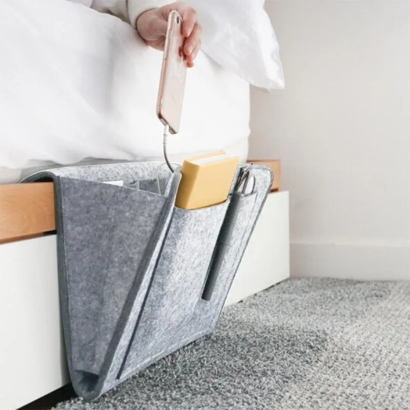 Keçe başucu depolama torbası yatak odası başucu depolama battaniyesi asılı çanta 35fp11249r