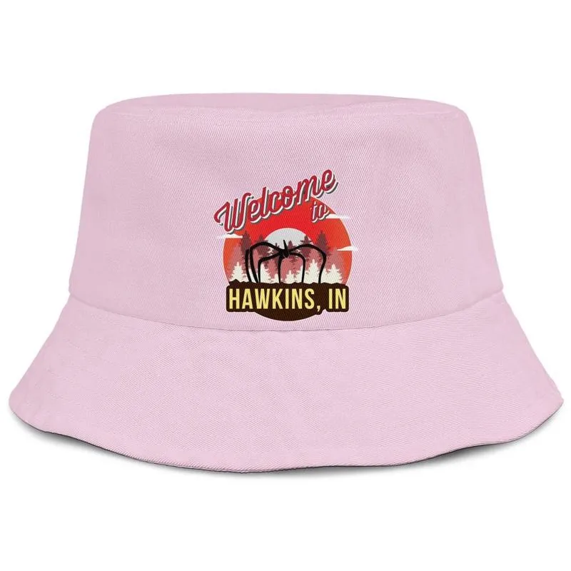 Stranger Things Bienvenue à Hawkins Logo noir femmes pêche seau chapeau de soleil design équipe sportive unique classique seau suncap4852178