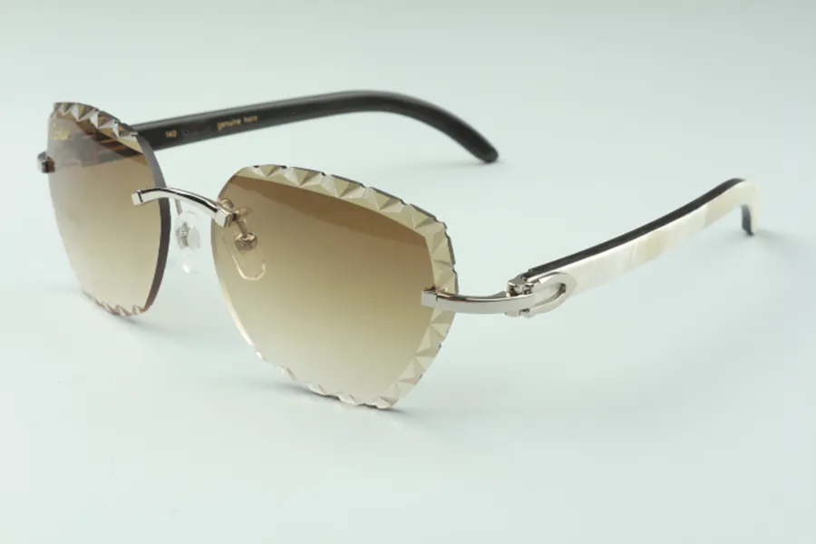 أحدث عدسة أزياء عالية الأزياء نقش نظارة شمسية 3524019 طبيعية مختلطة بوفالو بوق العصي نظارات الحجم 58-18-140mm2665
