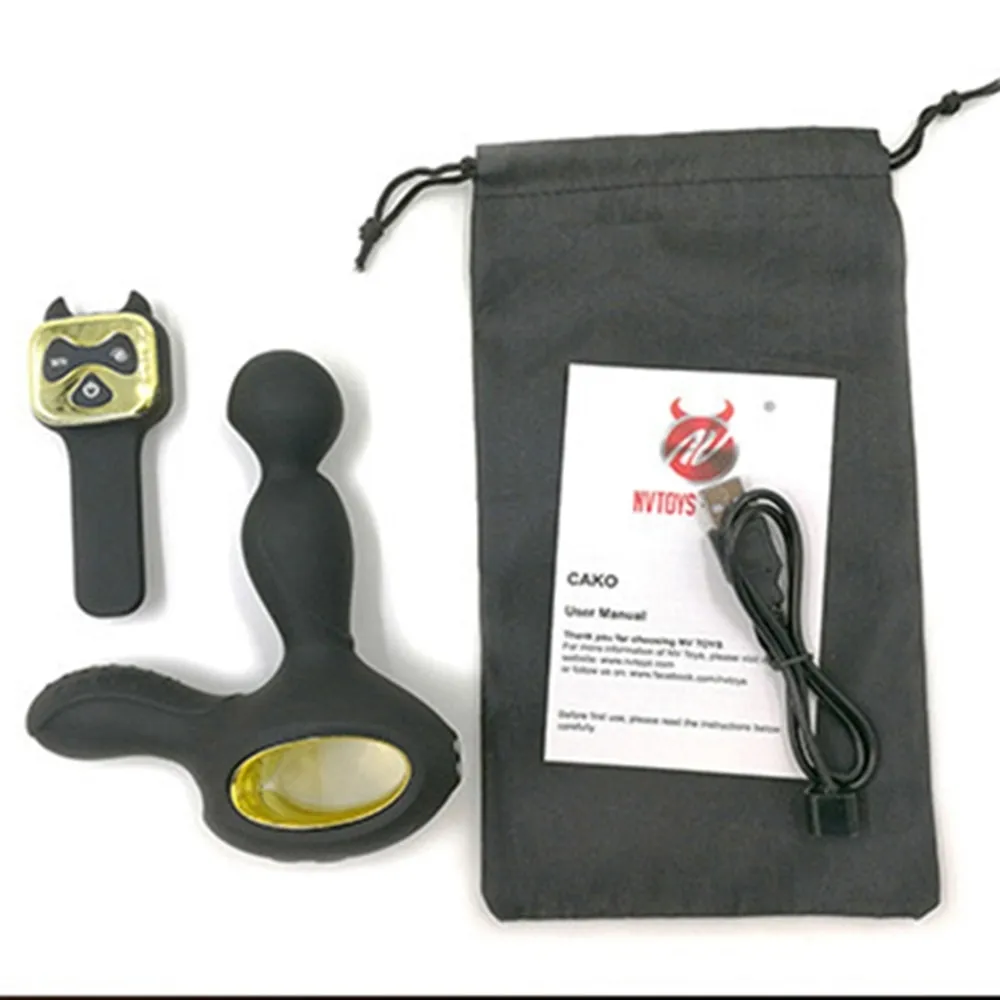 Fjärrkontrollvibrator vibrerande prostatasmassage stimulater uppvärmning automatisk roterande dildo sexleksaker för män par bögar SH1905683427