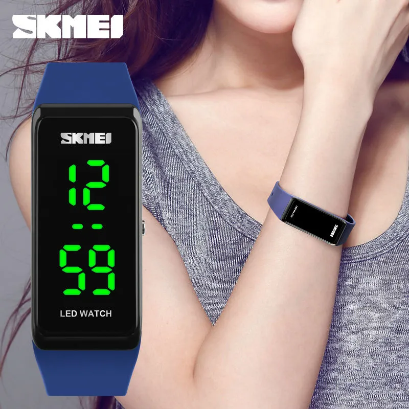 SKMEI dames sporthorloges meisjes eenvoudig ontwerp LED-horloge dames digitale horloges 30M waterbestendig Relogio Feminino 1265344S