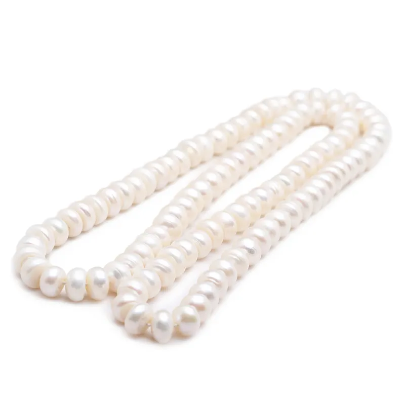 Design 10-11mm 82 cm perla d'acqua dolce bianca grande pane cotto a vapore perline rotonde collana di perle catena maglione gioielli di moda285g