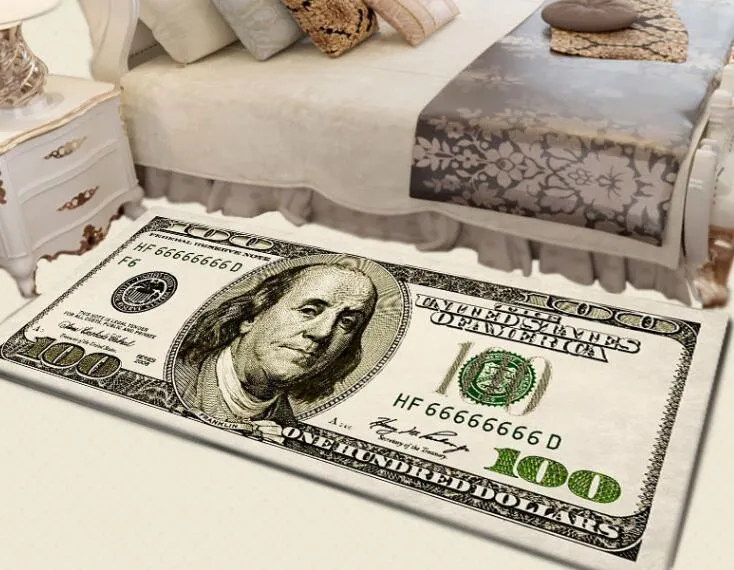 Crative Non-Slip Area Rug Modern Home Decor Carpet Runner dollar tryckt matta Hundra dollar 100 Bill Print273s