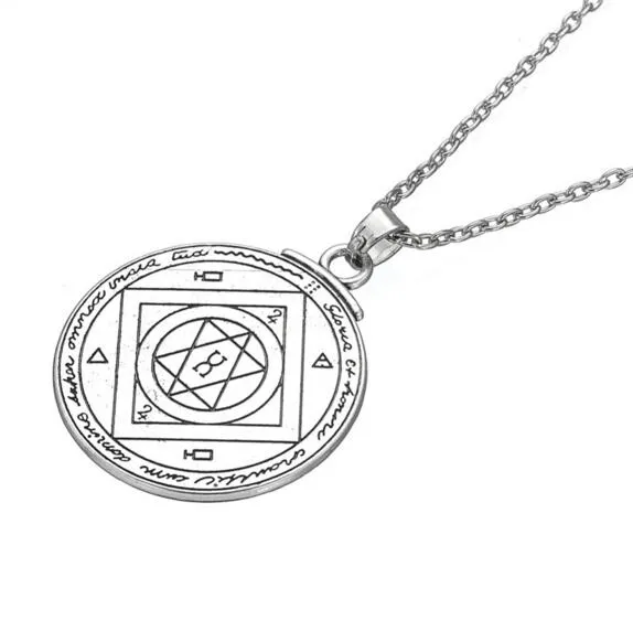 Solomon Pentacle Seal Kolye Kolye Takıları İyi Şanslar İçin Çift Taraflı Tılsım