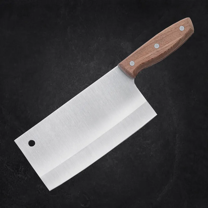 Rostfritt stål kökskock lnife kött klyver slaktare hackare grönsaksskärare kök lnife med trähandtag240c