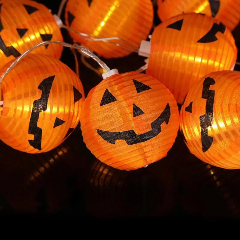 Abóbora 10 luzes led string luzes de decoração de halloween 1 5m corda luz de fadas lâmpada lanterna helloween decoração jardim natal 185w