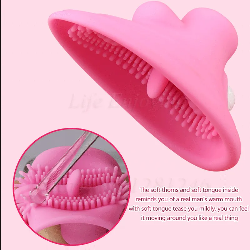 NEW 10 Speed Strong Clitoris Nipple Vibrator Vacuum Pussy Pump Vagina Pump Tongue Licking Sucking Sex Toys for Women Masturbator Y200616