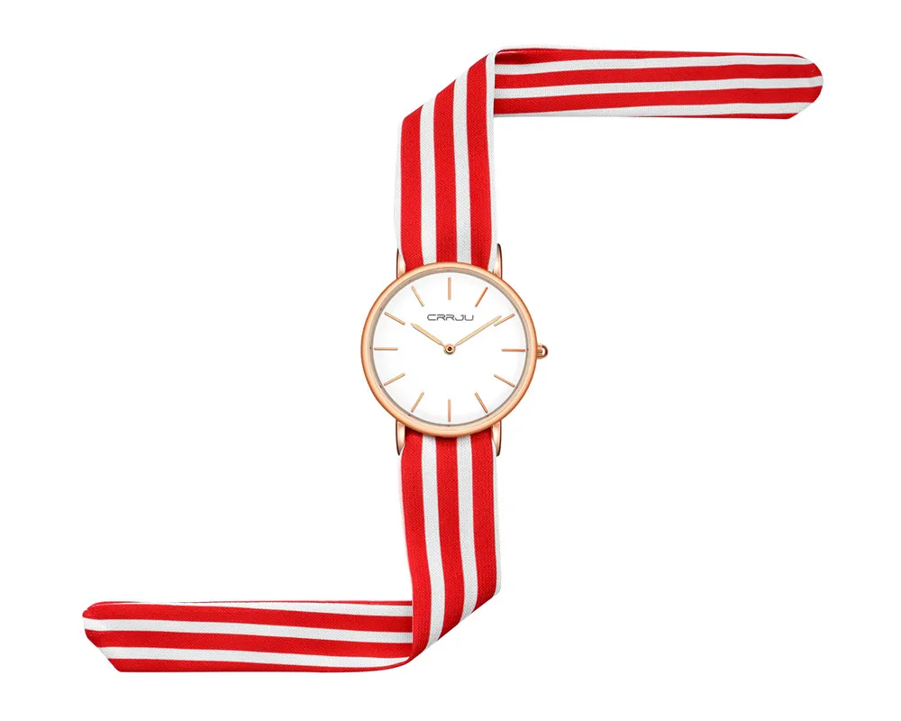 CRRJU новые уникальные женские наручные часы из ткани с цветочным узором, модные женские часы для платья, высококачественные тканевые часы, милые браслеты для девочек, watch305k