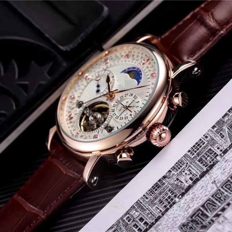 18ct модные мужские часы день дата бриллиантовый циферблат швейцарский турбийон механические автоматические наручные часы мужские стальные часы Relogio Masculin2293