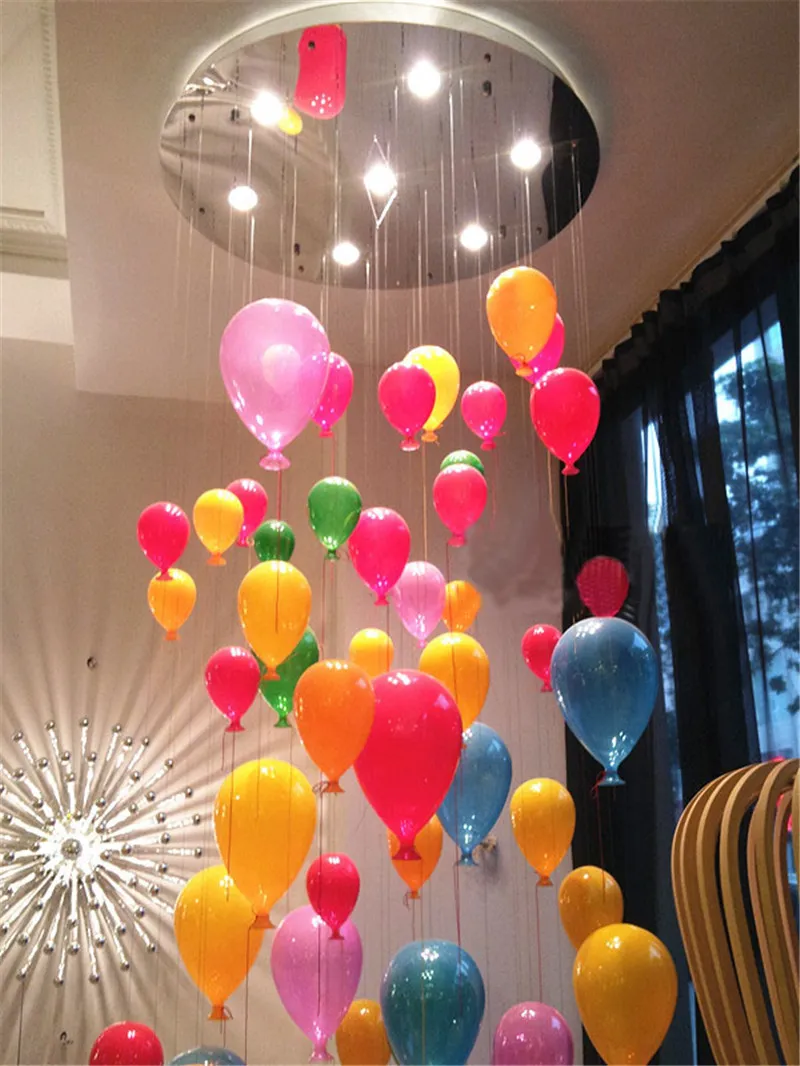 Moderne LED-Lampen, mehrfarbig, Glaskugel, Ballon-Pendelleuchte für Kinderzimmer, Wohnzimmer, Treppenlicht, Hängeleuchte AL121338G