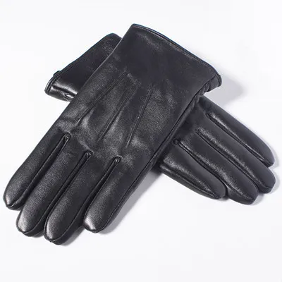 Gants de mode-hiver hommes gants en cuir véritable écran tactile véritable peau de mouton noir gants de conduite chauds mitaines nouvelle arrivée Gsm050 260N
