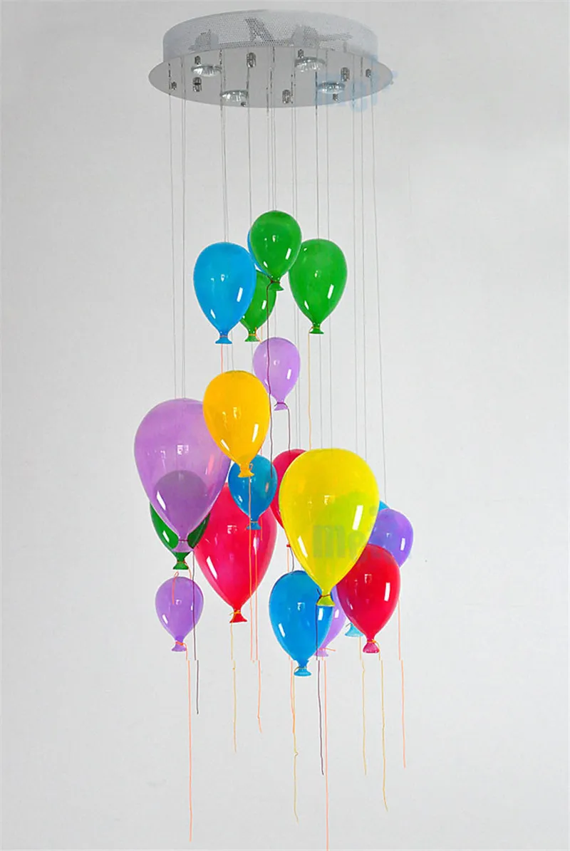 Nowoczesne lampy LED wieloraklowe szklane balon balon lampka dla dzieci w pokoju salon po schodach światło zawieszenia al1212649