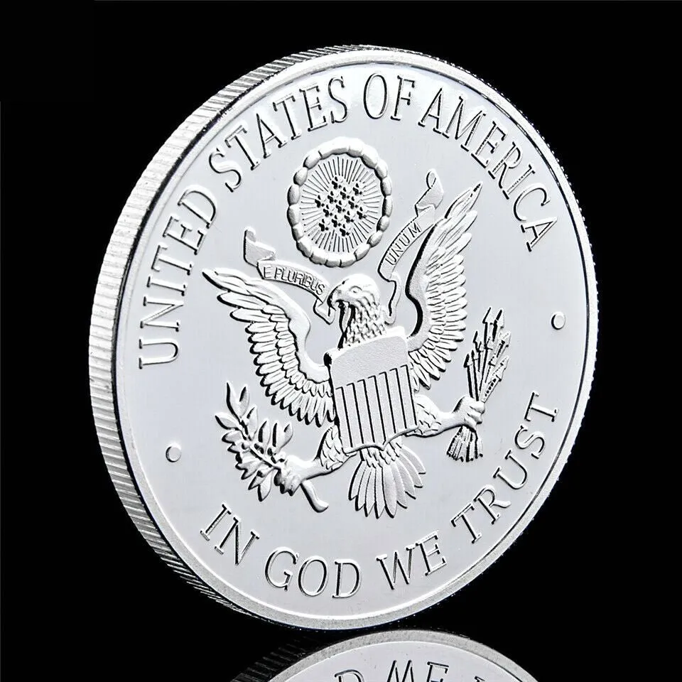 Silver Souvenir Craft Badge Great Seal Statue Of Liberty In God We Trust 1oz Plated Collection Coin7974657