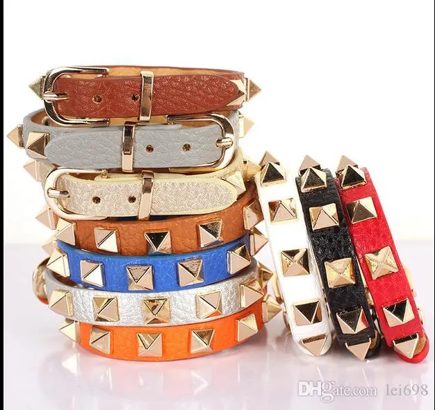 Hot new LOVELY Fashion star style women`s bracelet and candy multicolour Women strap rivet bracelet for Gift