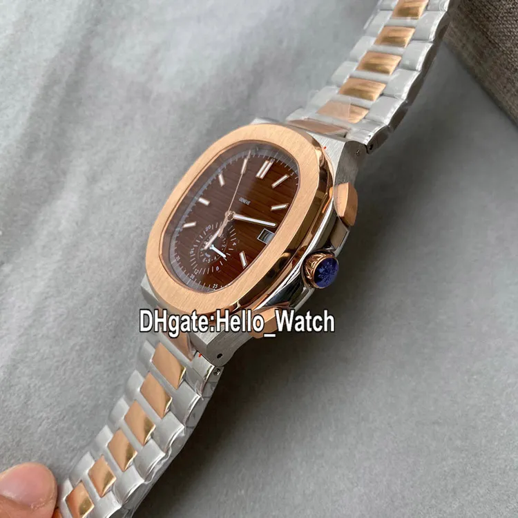 NOWOŚĆ 40 5 mm 5980 5980 1 5980 1A D-Blue Dial Azjatyckie automatyczne męskie Zegarek Dwucie Rose Gold Steel Band Sport Watches Hello Watch280Q