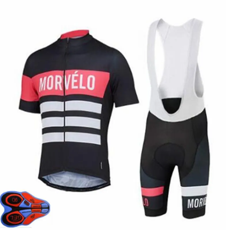 Morvelo – maillot de cyclisme à manches courtes et cuissard à bretelles de haute qualité, ensemble de vêtements de vélo ajustés pour course en équipe professionnelle, gel 9D pad278q