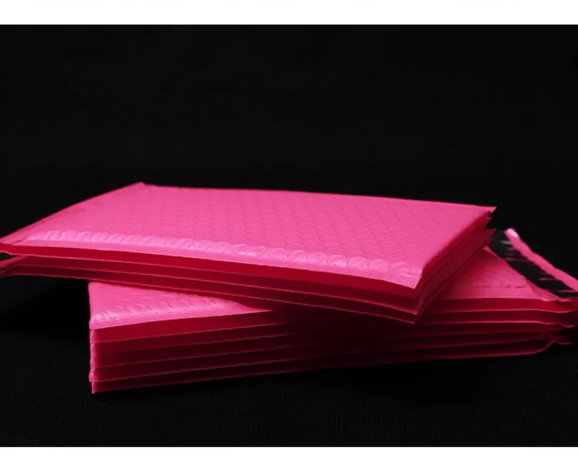 Envoltório de presente bolha embalagem sacos poli presente mailer rosa auto selo envelopes acolchoados mailing292k