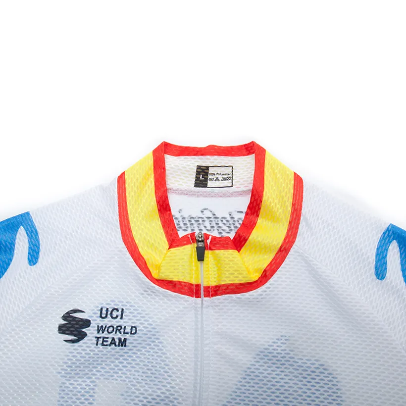 Kit de camiseta de ciclismo Movistar 2020 Pro Team para hombre y mujer, Ropa de ciclismo de manga corta transpirable de verano, kit de culotte con tirantes acolchado 9D, Ropa 1578117