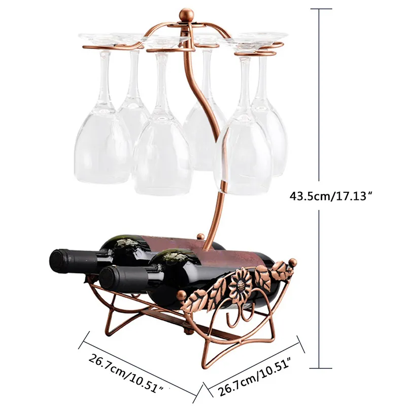 Wine Rack Wine Bottle Holder Glass Cup Holder Display Champagne Bottles Stand Hanging Drinking Glasses Stemware Rack Shelf Preferr282y