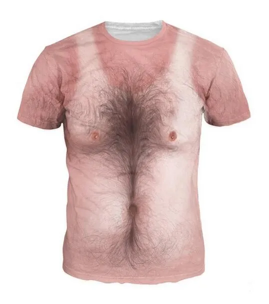 Voor Man 3D T-shirt Bodybuilding Gesimuleerde Spier Tattoo T-shirt Casual Naakt Huid Borst Spier T-shirt Grappige Korte Mouwen O-neck194Q