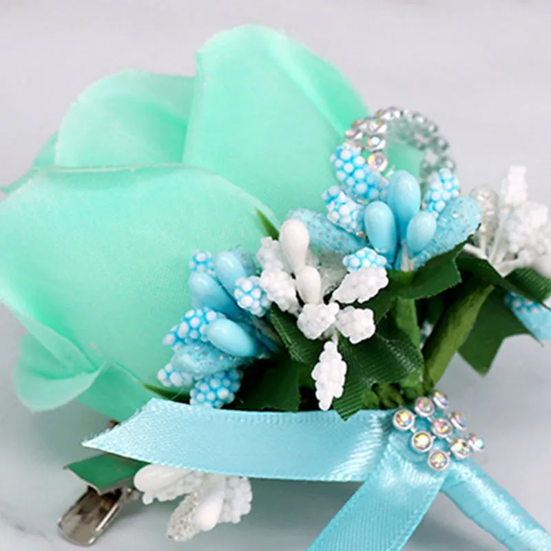 장식용 꽃 화환 남성의 시뮬레이션 실크 장미 장미 핀 브로치 웨딩 장식 꽃 신랑 코사이지 색상 277p