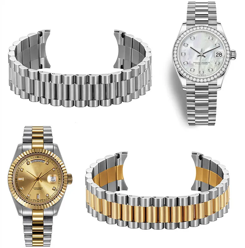 Bracelet de montre en acier inoxydable solide de 20mm pour Rolex Datejust Oyster DaytonaStrap bracelet de montre Straps191b
