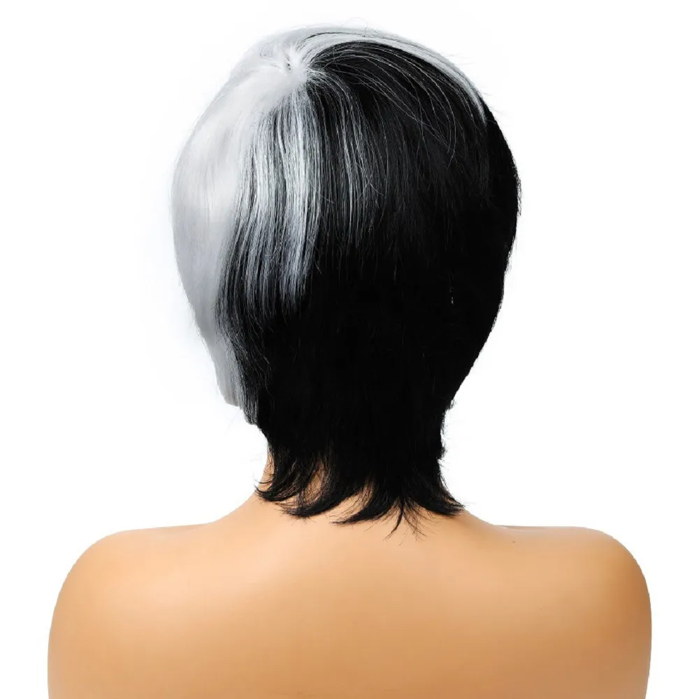 2020 Amazon vendant des perruques européennes et américaines Women039 Fashion Couleur mélangée à haute température Silk courte coiffure droite Wig2904703